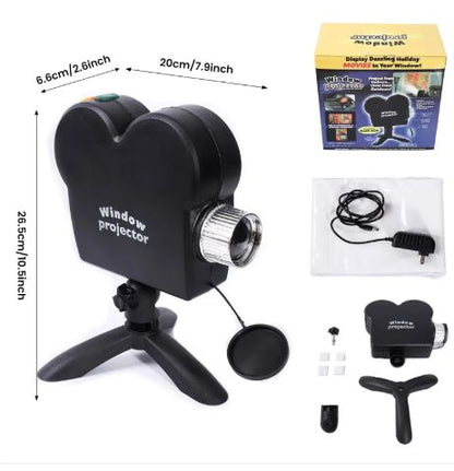 Christmas and Halloween Window Projector Includes 12 decorative projection films.