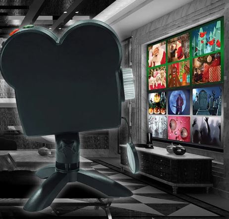 Christmas and Halloween Window Projector Includes 12 decorative projection films.